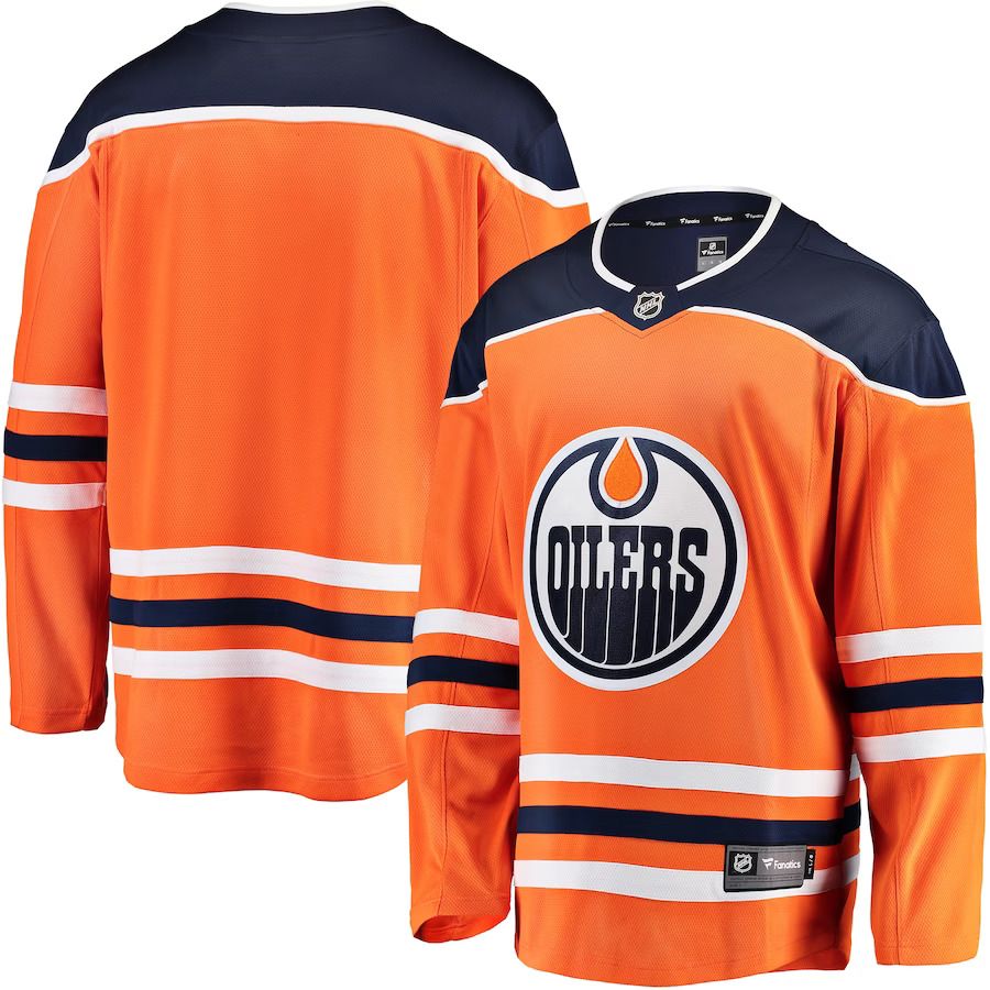 Men Edmonton Oilers Fanatics Branded Orange Breakaway Home NHL Jersey